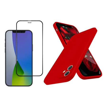 Carcasa De Silicona Slim + Lamina 21d Para iPhone