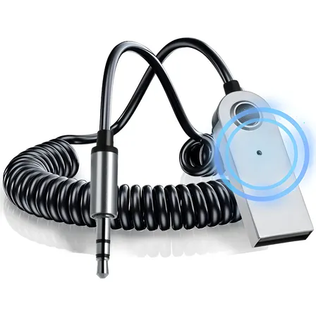 Receptor Usb Bluetooth 5.1 Con Conector Aux 3.5mm P/auto