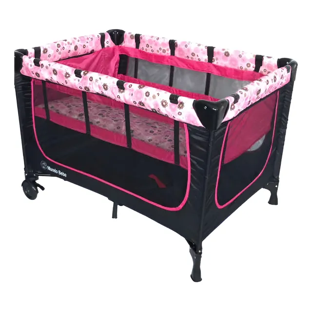 Cuna Corral De Bebe 2 Niveles,ruedas Y Bolso De Transporte