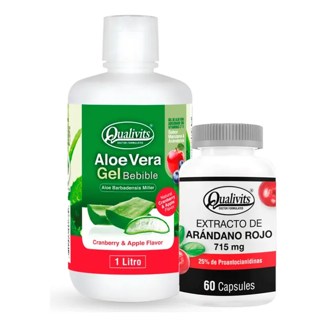 Extracto De Arándano Rojo + Aloe Vera Bebible 1 L Qualivits