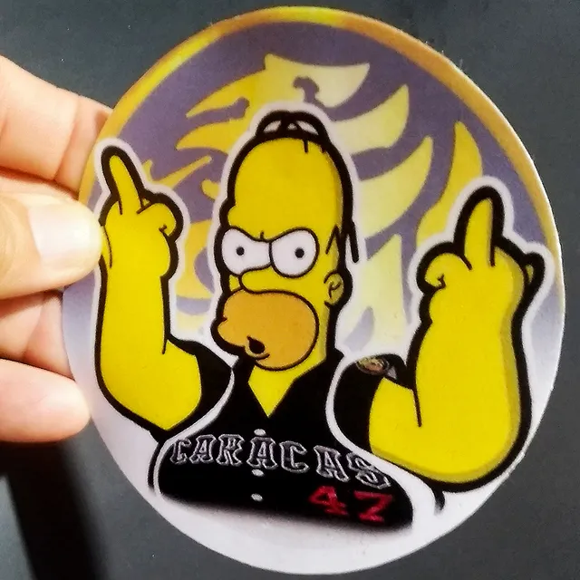 Calcomanias Homero Simpson Caraquista Laminada