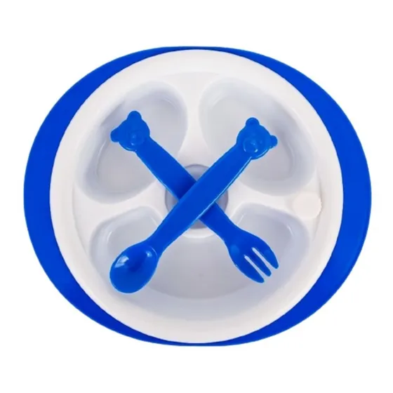 Plato Térmico + Cubiertos Para Las Primeras Comidas Bebe