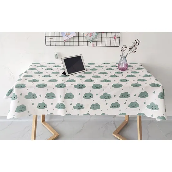 Mantel Rectangular Estilo Coreano Para Mesa De Comedor Homer Color nube verde
