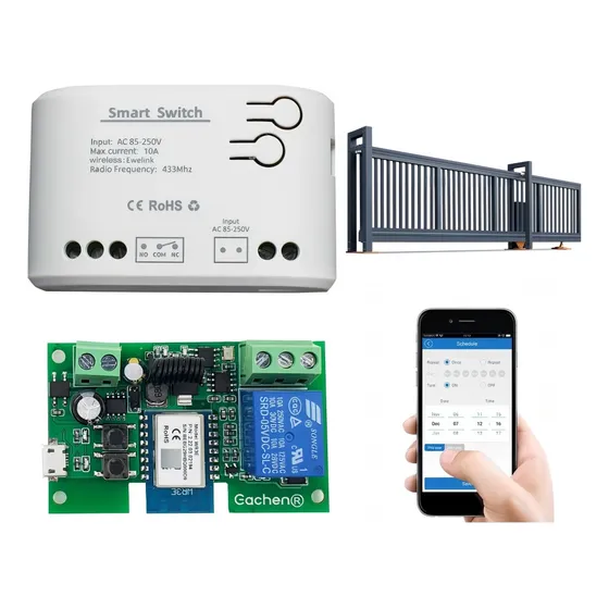 Relé Controlador Abre Portón Chapa Eléctrica Wifi + Rf Alexa