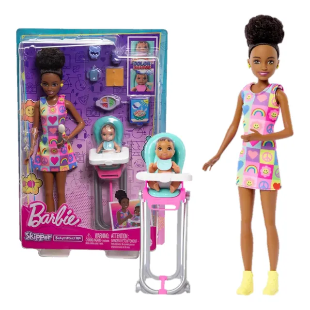 Barbie Skipper Niñera Alimentación Con Accesorios  Em
