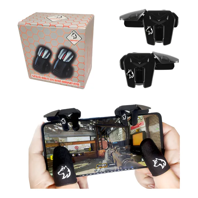 Gatillos Gamer Dobles Para Celular Horusky Ky01+ Fundas Dedo