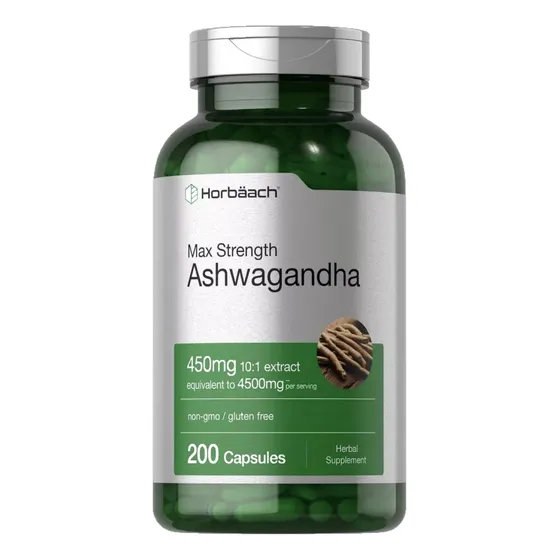 Suplemento Ashwagandha 4500mg 200 Capsulas Horbaach