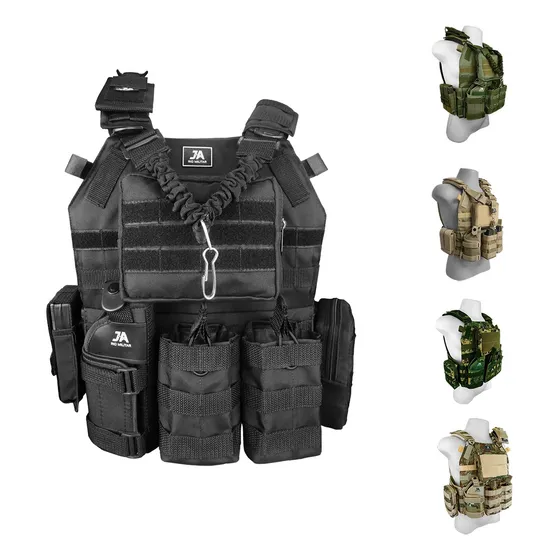 Capa De Colete Modular Plate Carrier Tático + 9 Acessórios