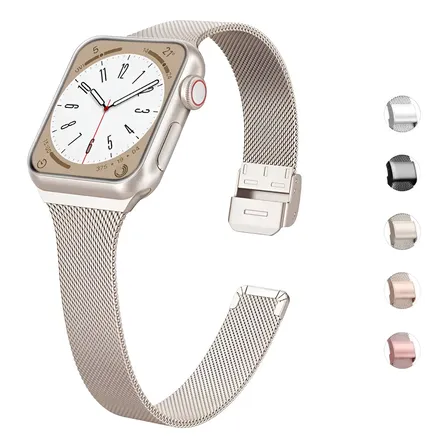 Pulseira Milanese Fina Slim Aço Metal Inox Para Apple Watch