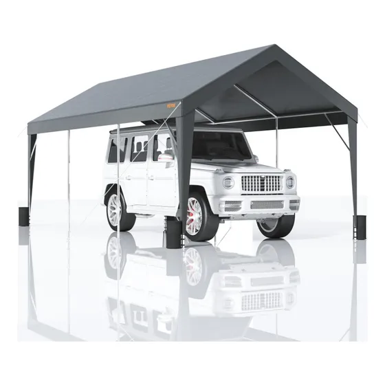 Carpa Garaje Toldo Cubierta Para Carro 3x6m Abierta Gris 