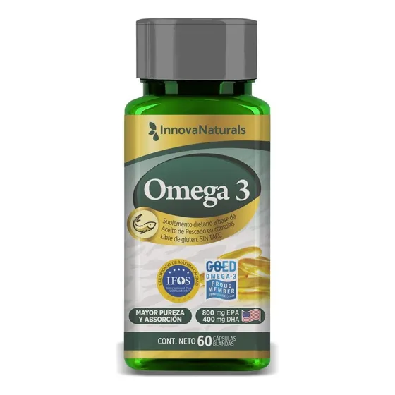 Suplemento en cápsulas blandas InnovaNaturals Omega 3 x 60g