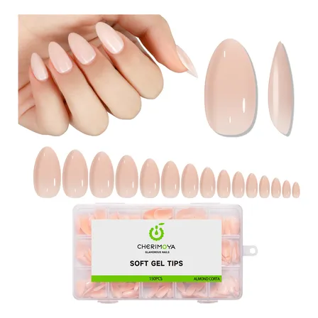 Tips Punta Almendra Uñas Postizas Coloridas 150pcs Cherimoya