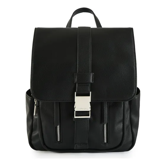 Mochila Con Tapa Mediana Faure Negro