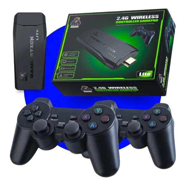 Adaptador Game 20mil Jogos 2controles Portátil 4k 64gb