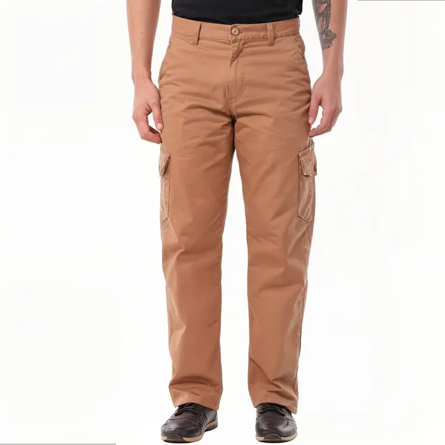 Calça Cargo Masculina Folgada Tecido Algodão Premium Confort