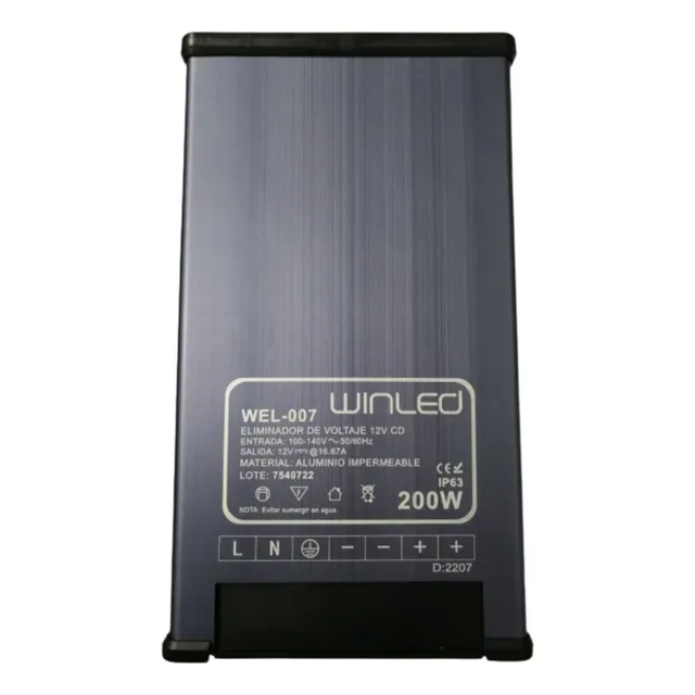 Fuente De 12v @ 200w Ip63, Con Enfriamiento Interno