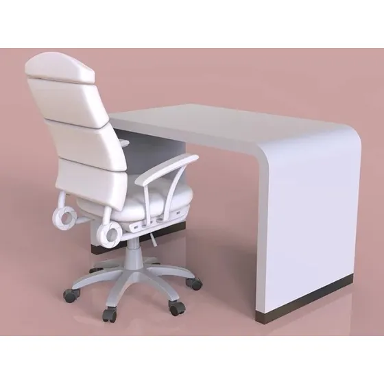 Mueble Blanco De Borde Redondo Curvo