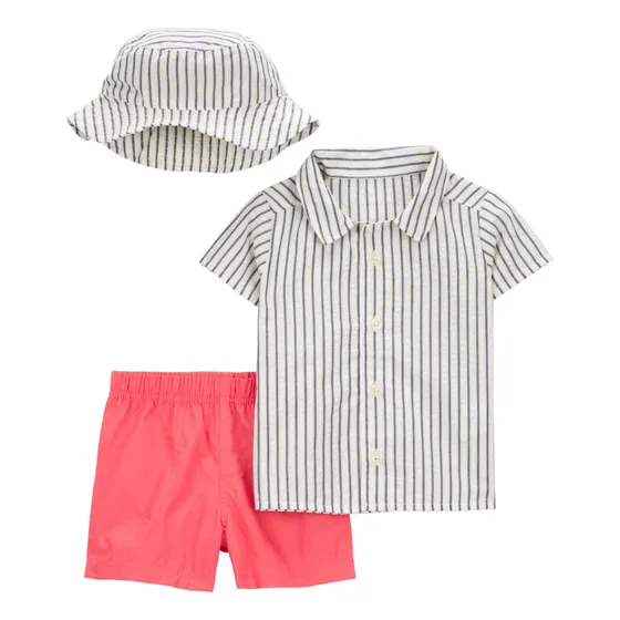 Conjunto De 3 Piezas Con Short De Bebé 1s926710 Carters®