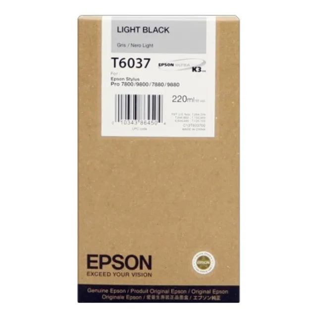 Cartucho De Tinta Epson T603700 Color Negro De 220 Ml