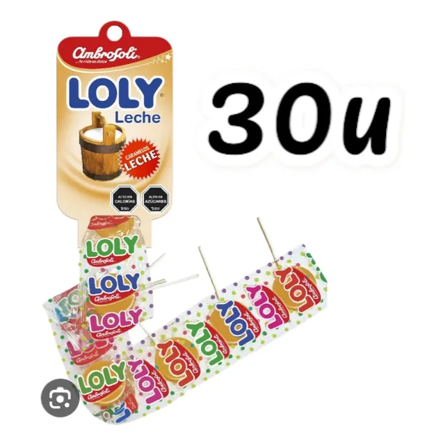 Loly Dulce De Leche Paletas Para Piñata 30 Unidades 