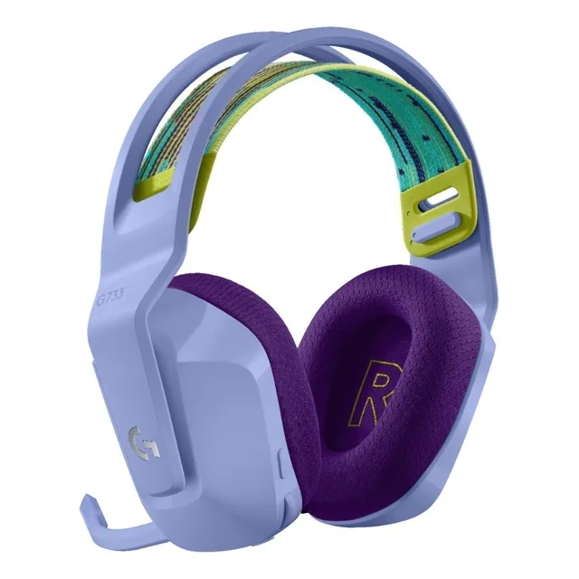Auriculares gamer inalámbricos Logitech G Series G733 lila con luz LED
