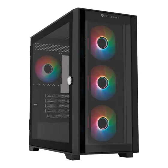 Gabinete Gamer Balam Rush Carbono Twin Mate 8000 M-atx Mini Torre 4 Fan Argb Cristal Templado Frente Intercambiable Usb-c Negro Br-938778