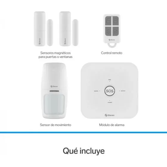 Kit De Alarma Inalámbrica Inteligente Wifi Steren 4 Sensores