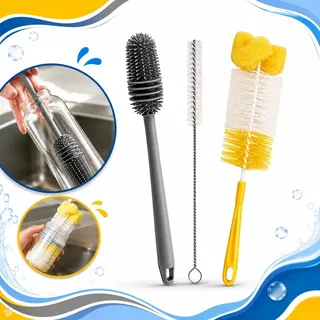 Masterheart Kit 3 Escovas Para Lavar Louça Garrafa Copo Mamadeira Can