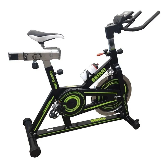 Bicicleta fija Bravo Spinning Comp color negro y verde