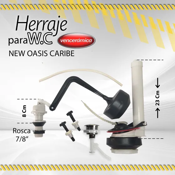 Herraje P/wc Venceramica New Oasis Caribe 3/4  Boton / 07631