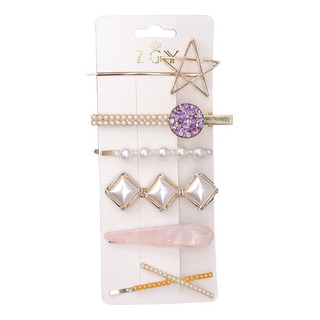 Kit 6 Grampos De Cabelo De Pérola E Strass Estilo Coreano Kit 6 Grampos De Cabelo De Pérola E Strass Estilo Coreano