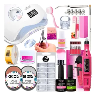 Kit Unhas Gel Uv Acrigel Lixa Elétrica Cabine Sun 48w Kit Unhas Gel Uv Acrigel Lixa Elétrica Cabine Sun 48w