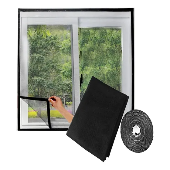 Cortina Malla Mosquitero Magnetica Ajustable Ventana Puertas Negro