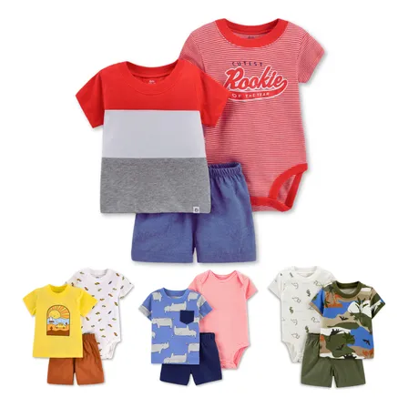 Set 3 Piezas Conjunto Body Estampado Bebé Niño 6 A 24 Meses