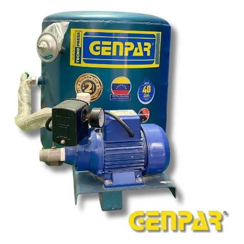 Equipo Hidroneumatico 40 Gln C/bomba Perif 1hp Genpar