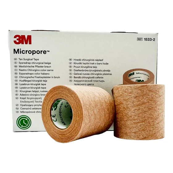 Cinta Micropore Piel 5cm 3m  C/6 Rollos 1533-2 Adhesiva