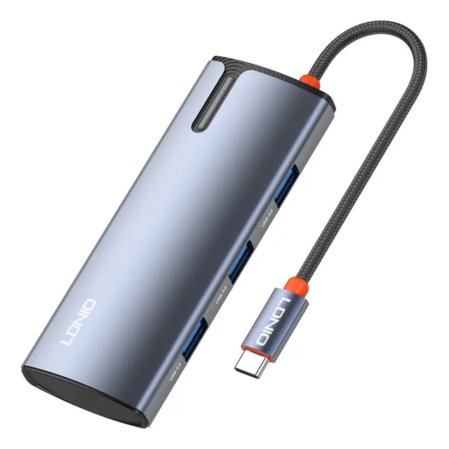 Hub Usb C 5en1 Adaptador Hdmi 4k Para Mac iPad Ldnio Ds-15h Color Gris