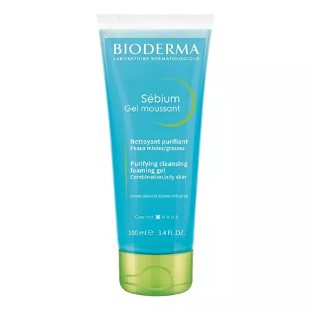 Gel Moussant Bioderma Sébium día/noche para piel mixta/grasa de 100mL/100g 12+ años