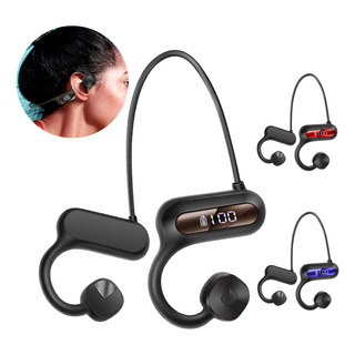 Fone Condução Óssea Bluetooth Sem Fio Com Digital Display Fone Condução Óssea Bluetooth Sem Fio Com Digital Display