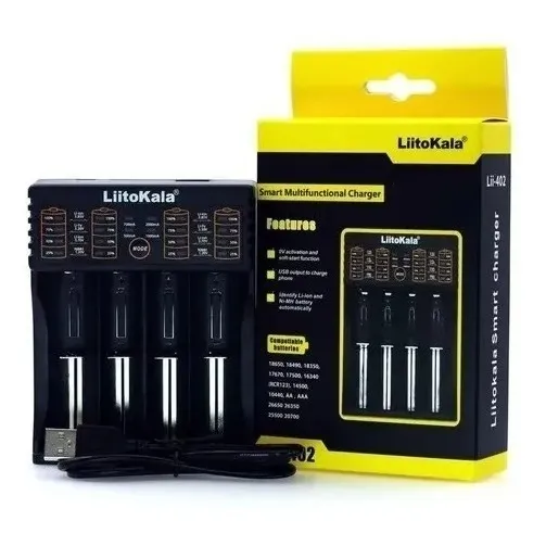 Cargador Litokala para 4 baterías 18650 Lii-402