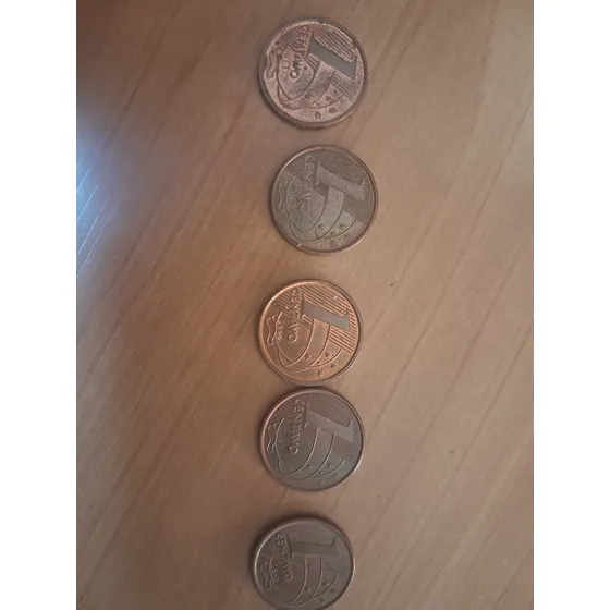 5 Moedas De 1 Centavo 1998 1999 E 2003