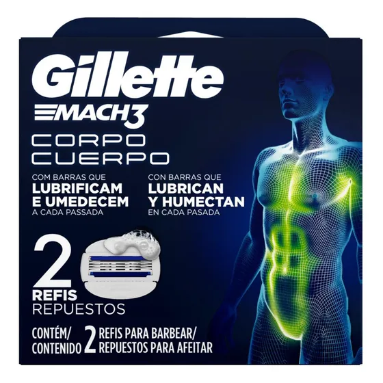 Carga De Aparelho Corpo Gillette Mach3 2 Unidades
