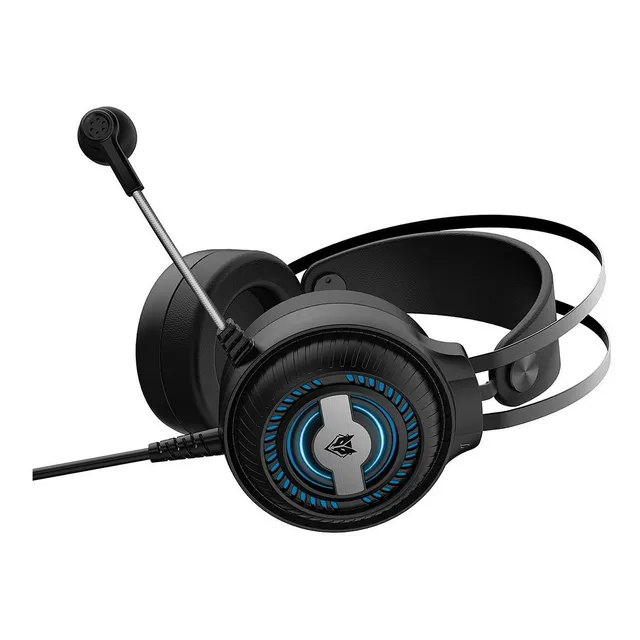 Auriculares gamer Nubwo N1 Pro negro con luz LED Rgb para Pc Ps4 Xbox