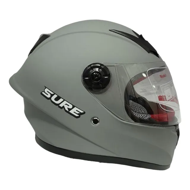 Casco Integral Para Niño Solido Marca Sure Gris