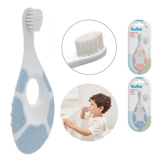 Escova De Dente Bebê Cerdas Extramacias Ergonômica Buba