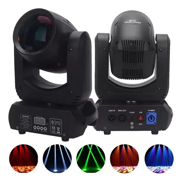 200w Cabeza Móvil Led Luces Roboticas Fiestas Luces Para Dj Cabeza Móvil Prisma Luz Dj Giratorio Luces De Escenario Para Fiestas 12prisma+8patrones+seis Colors+efecto De Tira De Led Rgb