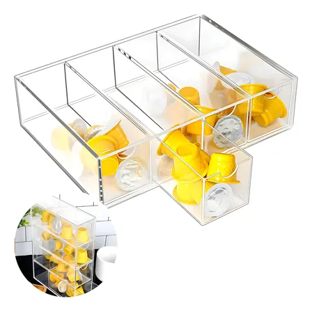 Porta Cápsula Máquina De Café Organizador Acrílico Divisória Cor Cristal