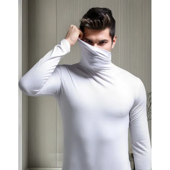Playera Slim Fit Hombre Caballero Cuello Tortuga Camisa