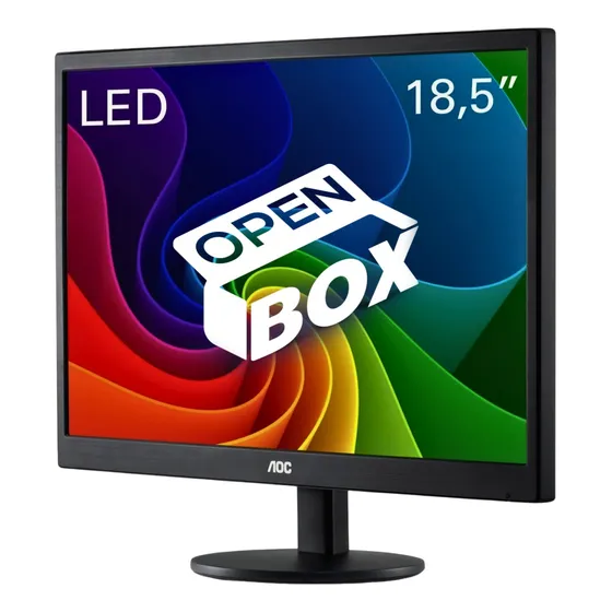 Monitor Aoc Led 18,5 Vga 60hz 5ms Altura Ajustável Slim Hd