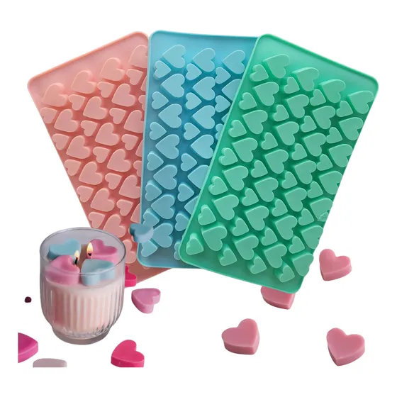 Molde Silicona Mini Corazones Reposteria Flexible Para Horno